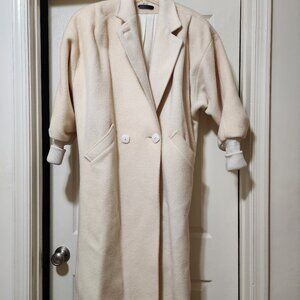 Vintage Cream Colored Wool Winter Coat